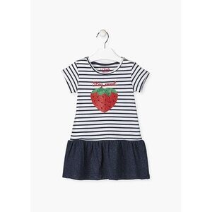 Kids Casual Striped Dress with Strawberry Design